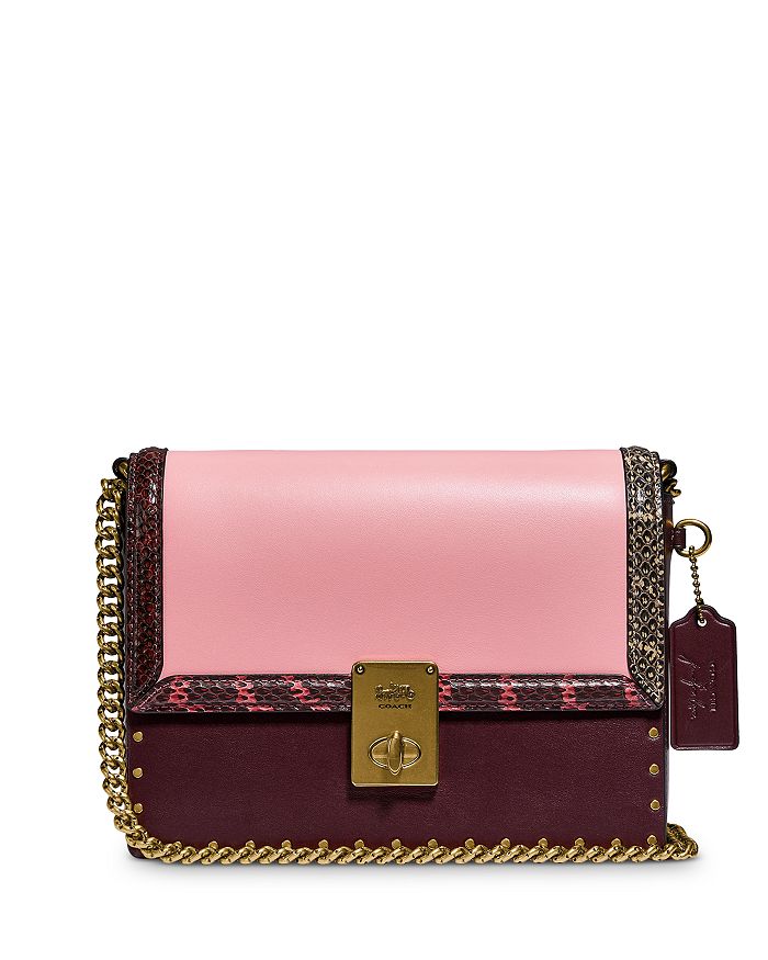 COACH X Jennifer Lopez Hutton Leather Snakeskin Shoulder Bag