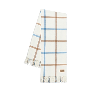 Lands Downunder Plaid Throw In Caramel/blue Denim
