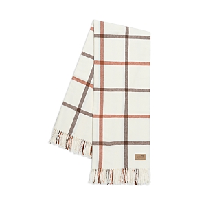 Lands Downunder Plaid Cotton Blend Throw In Cocoa/copper