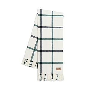 Lands Downunder Plaid Cotton Blend Throw In Pine/graphite