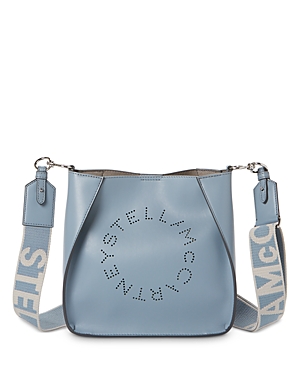 Stella Mccartney Logo Crossbody In Cameo Blue