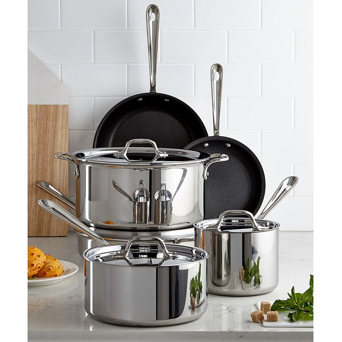 All-Clad - Stainless Steel Nonstick 10-Piece Cookware Set