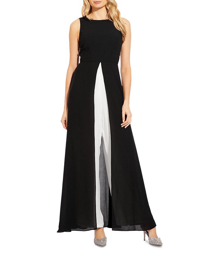ADRIANNA PAPELL CAPE OVERLAY JUMPSUIT,AP1D102896