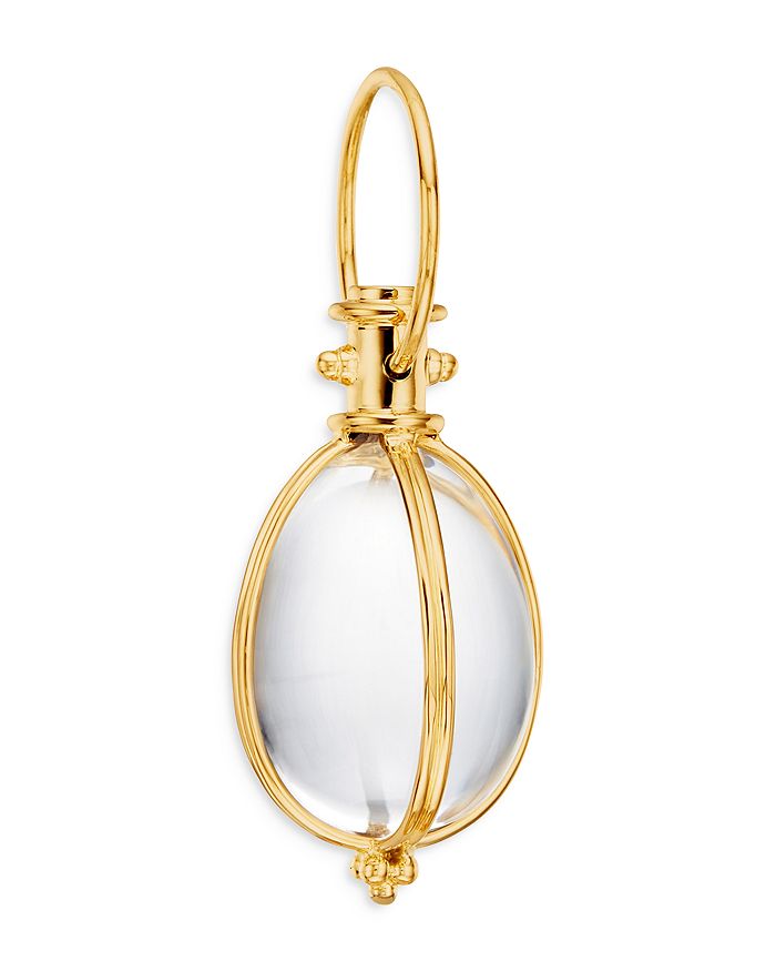 Shop Temple St Clair 18k Yellow Gold Celestial Original Rock Crystal Amulet Pendant In White/gold