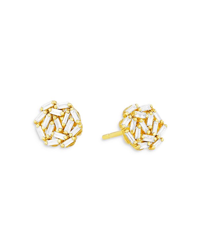 Shop Suzanne Kalan 18k Yellow Gold Diamond Stud Earrings