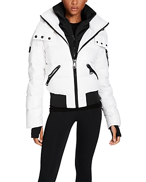 Sam Bungalow Hooded Puffer Coat In Marshmallow