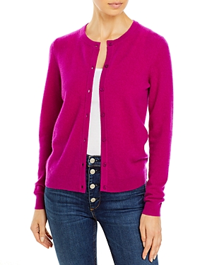 C By Bloomingdale's Crewneck Cashmere Cardigan - 100% Exclusive In Bright Magenta