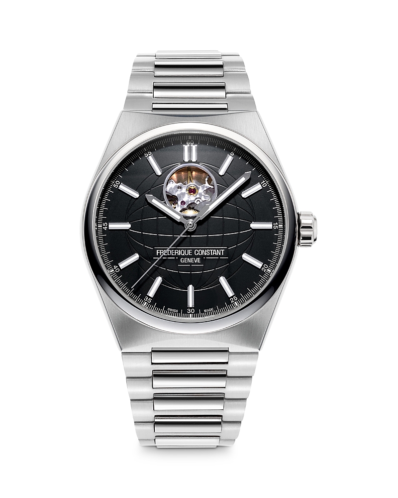 Frederique Constant Federique Constant Highlife Heartbeat Watch & Interchangeable Strap, 41mm In Silver/black