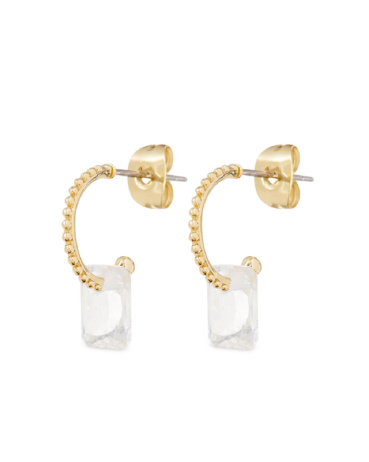 Photo 1 of Crystalline Mini Huggie Hoop Earrings