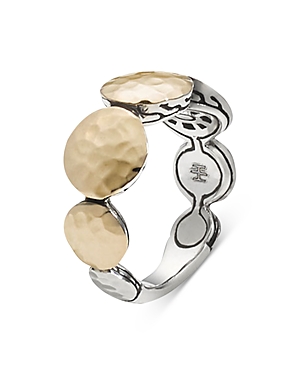 John Hardy Dot Hammered Sterling Silver & 18K Bonded Gold Disc Ring John Hardy Dot Hammered Sterling Silver & 18K Bonded Gold Disc Ring