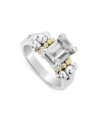 Lagos Sterling Silver & 18K Yellow Gold Glacier White Topaz Ring