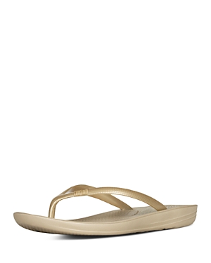 Fitflop Women's Iqushion Ergonomic Flip-flops Sandal In Gold