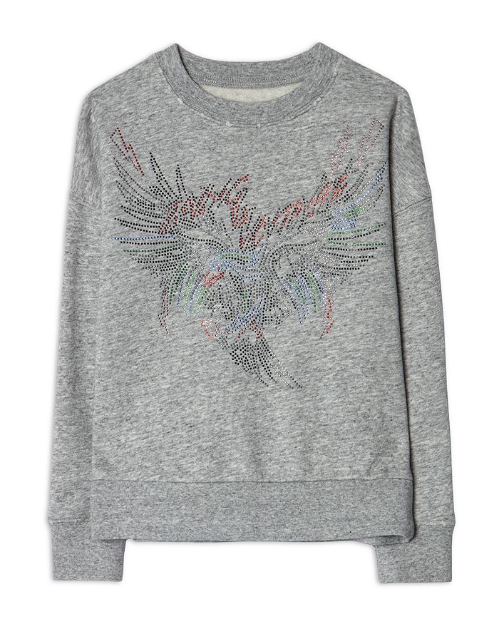Zadig & Voltaire Girls' Liberty Cotton Graphic Sweatshirt - Little Kid ...