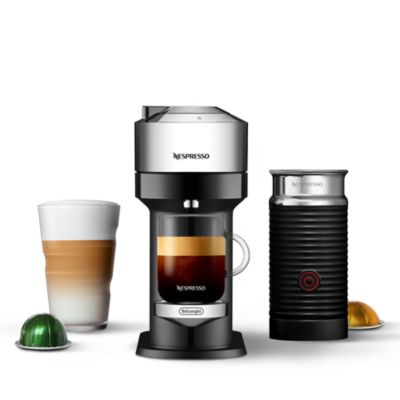 Vertuo Next Deluxe by De'Longhi with Aeroccino Milk Frother, Pure Chrome