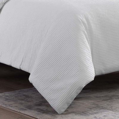 Waffle Pique Duvet Cover Set, Queen