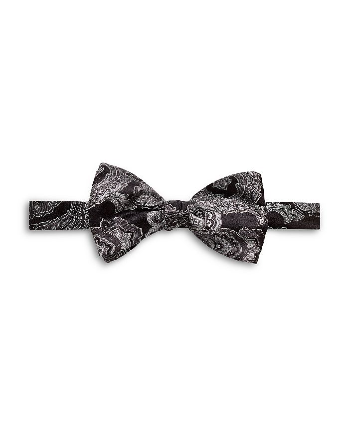Eton Paisley Silk Pre-tied Bow Tie In Black