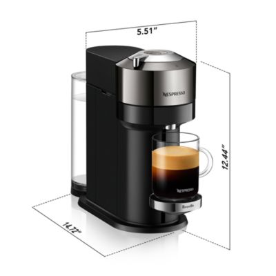 Vertuo Next Deluxe by Breville with Aeroccino Milk Frother, Dark Chrome