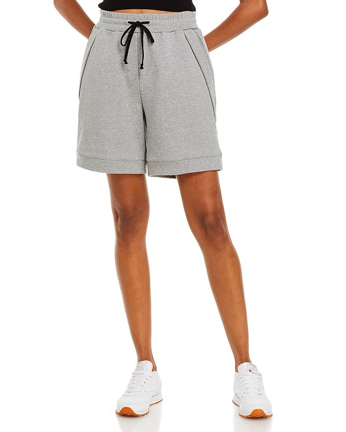 3.1 Phillip Lim Shell-trimmed French Cotton-terry Shorts In Grey Melange
