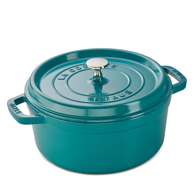 Staub Enameled Cast Iron 4-qt. Round Cocotte In Turquoise