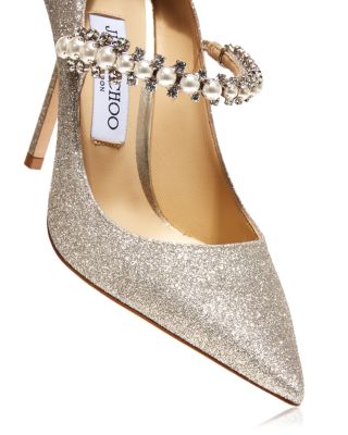 Jimmy Choo Women's Baily 100 High Heel Embellished Glitter Pumps