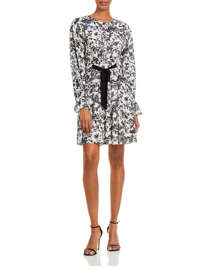 Jason Wu Floral Pintuck Long Sleeve Dress | Bloomingdale's
