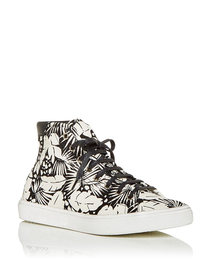 Saint Laurent Women's Malibu Used Floral High Top Sneakers In White ...