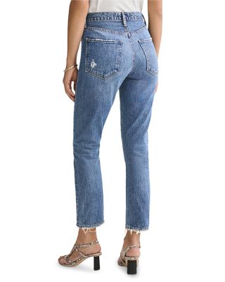 Riley High Rise Cropped Straight Jeans in Frequency
