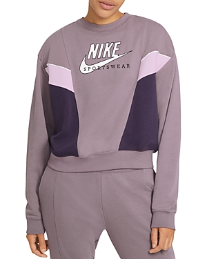Nike Sportswear Heritage Crewneck Sweatshirt In Purple Smoke