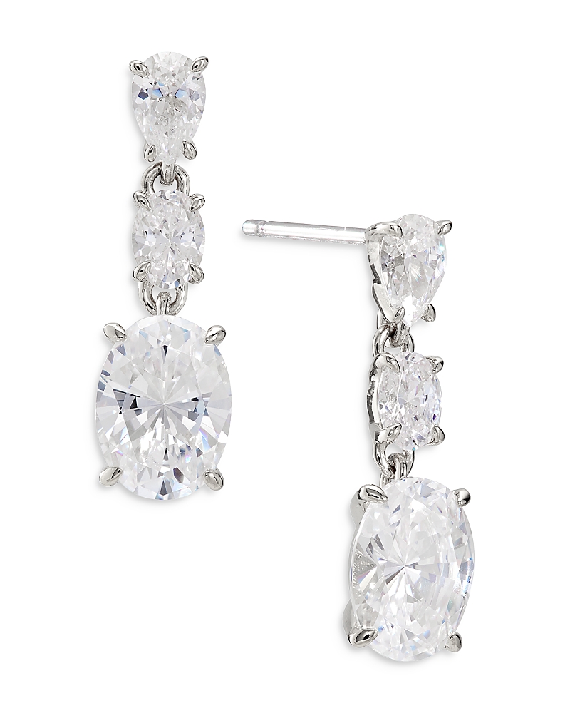 Nadri Emilia Cubic Zirconia Drop Earrings In Rhodium