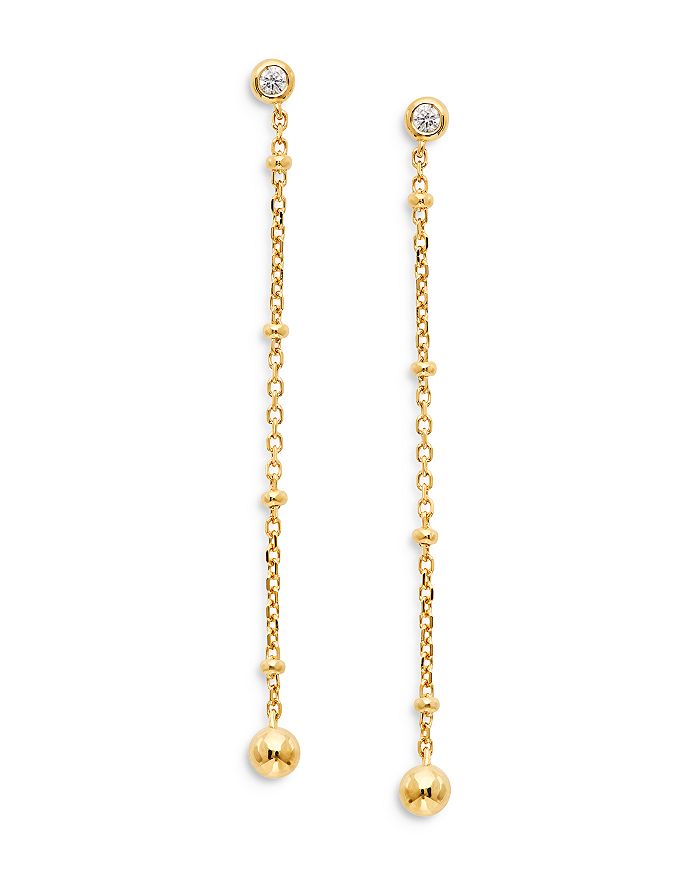 Nadri Lala Beaded Line Earrings In Gold