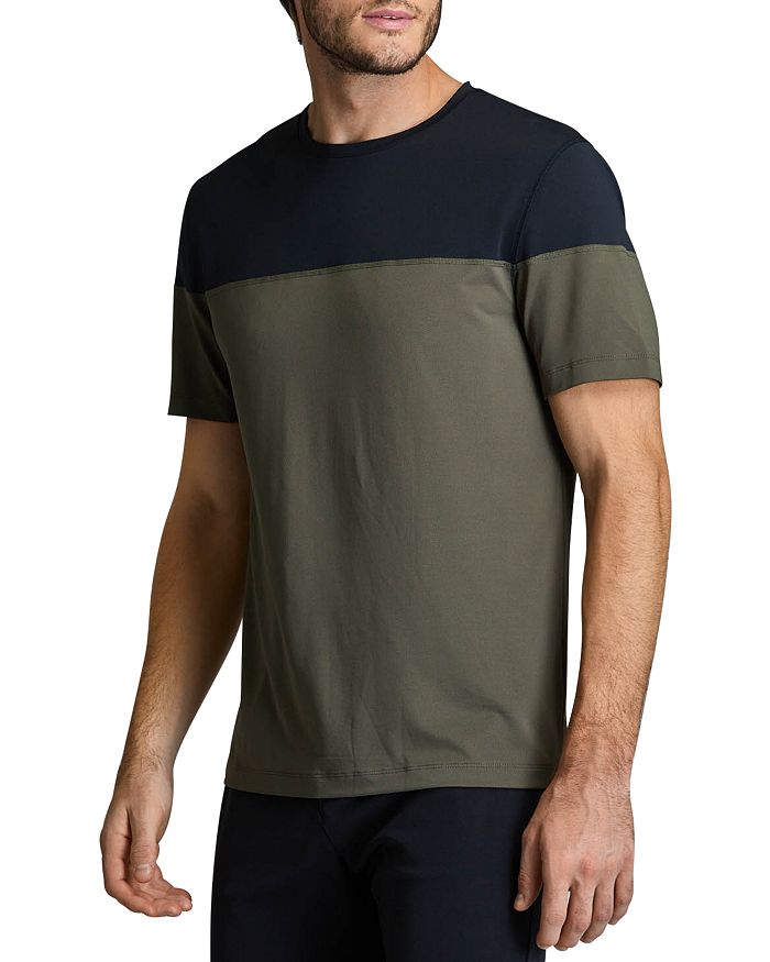 Fourlaps Smash Color Block Tee In Army Green