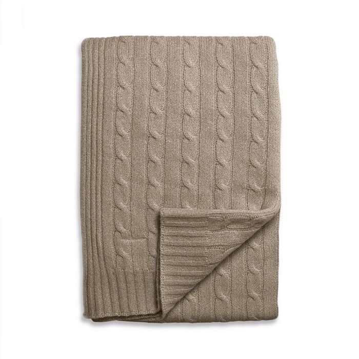Sofia Cashmere Cable Knit Throw Bloomingdale's