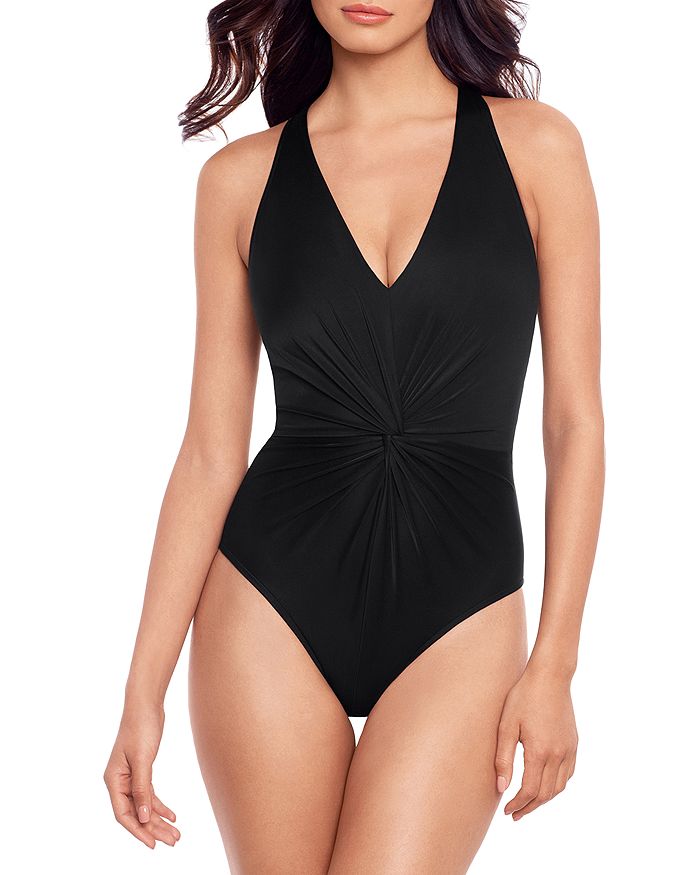 MAGICSUIT SOLID DREW TWIST ONE PIECE SWIMSUIT,6009958