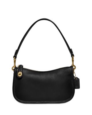 COACH Swinger Small Leather Shoulder Bag in Black