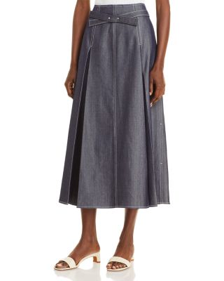 pleated midi skirt elasticated waist