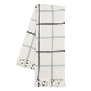 Lands Downunder Plaid Cotton Blend Throw In Charcoal/seaglass