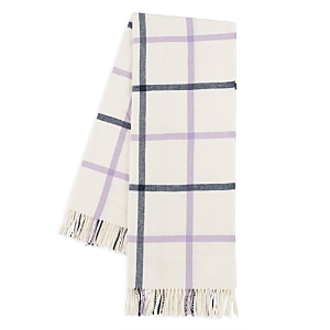 Lands Downunder Plaid Cotton Blend Throw In Lilac/navy