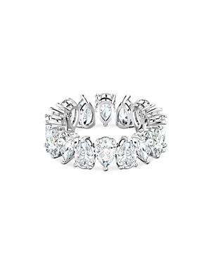 Swarovski Vittore Pear Shape Crystal Band Ring In White / Clear