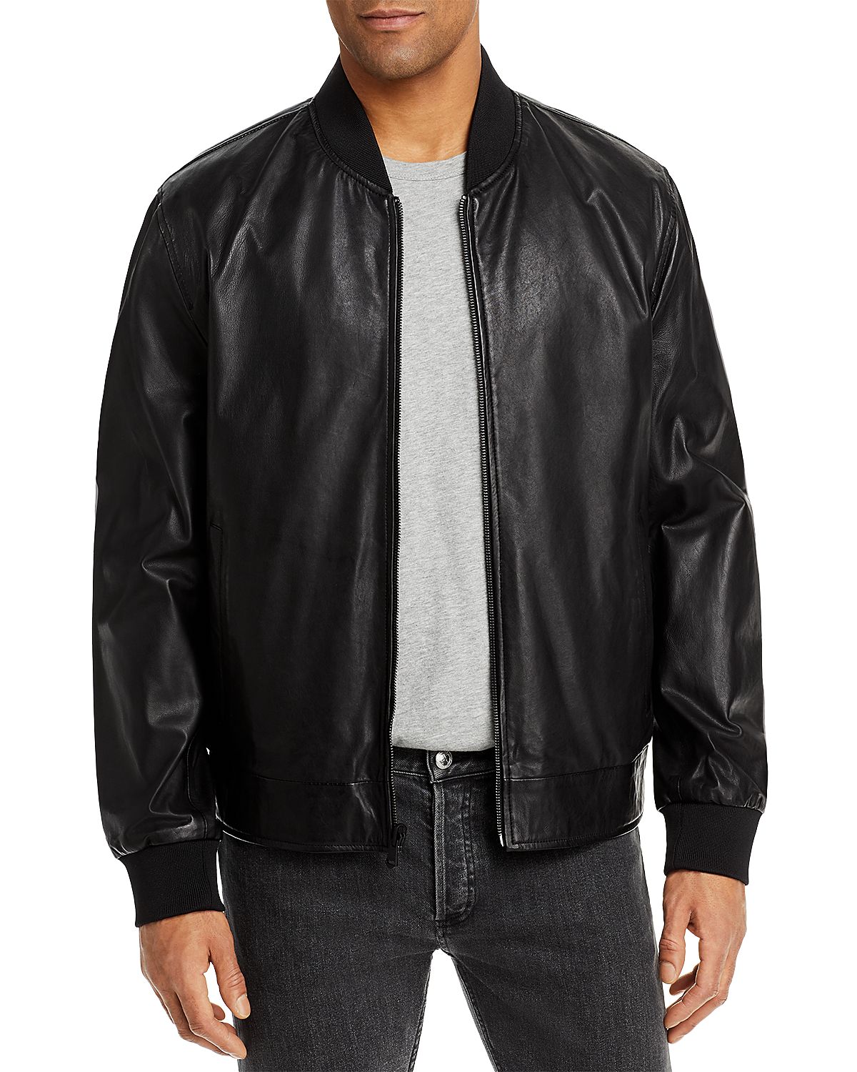 Cole Haan Leather Moto Jacket