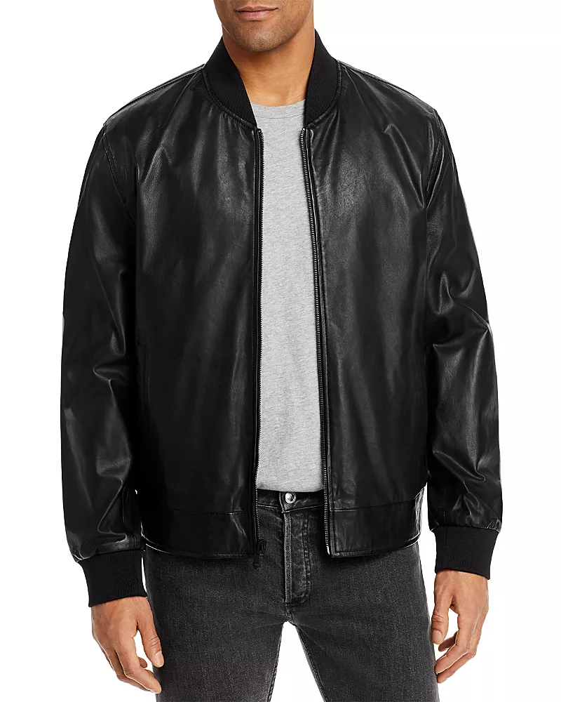 Cole Haan Leather Moto Jacket