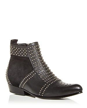 Anine Bing Women's Charlie Studded Leather & Suede Booties In Black Leather