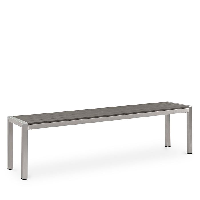 Modway Shore 3 Piece Outdoor Patio Dining Set In Silver Gray