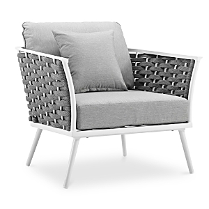 Modway Stance Outdoor Patio Armchair In White Gray