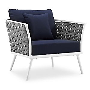 Modway Stance Outdoor Patio Armchair In White Navy