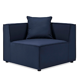 Shop Modway Saybrook Outdoor Patio Upholstered Sectional Sofa Corner Chair In Navy