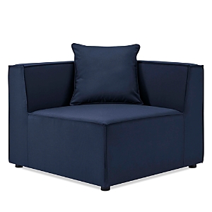 Modway Saybrook Outdoor Patio Upholstered Sectional Sofa Corner Chair In Navy