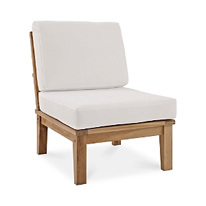 Modway Marina Outdoor Patio Teak Armless Chair In Natural White