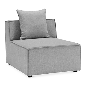 Shop Modway Saybrook Outdoor Patio Upholstered Sectional Sofa Armless Chair In Gray