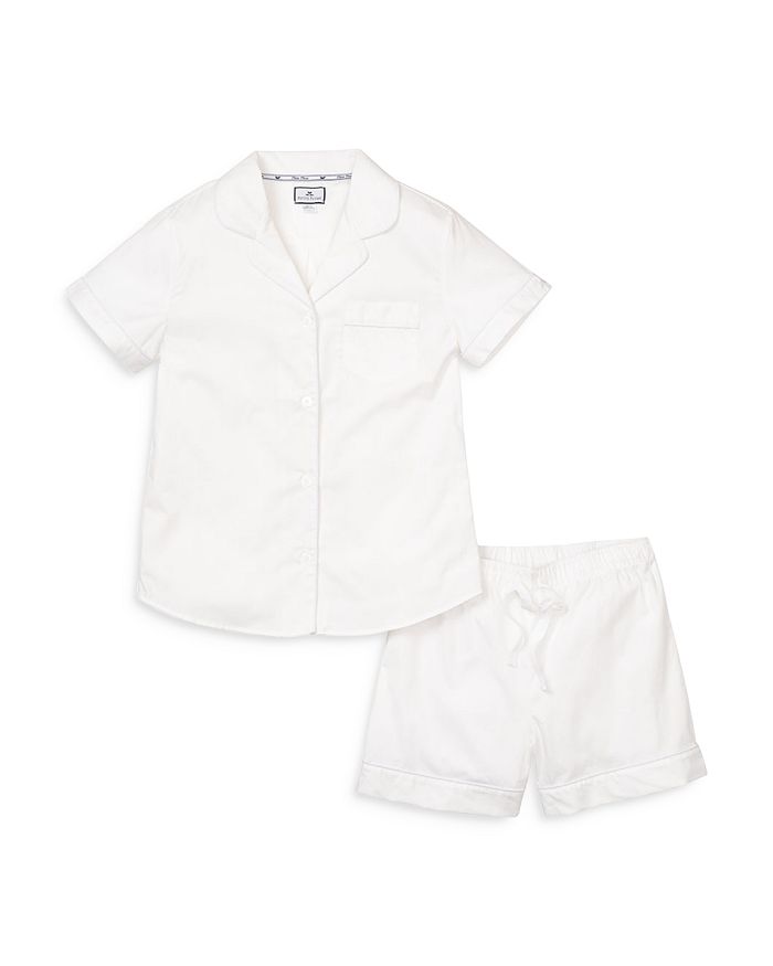 Shop Petite Plume Classic Cotton Pajama Shorts Set In White