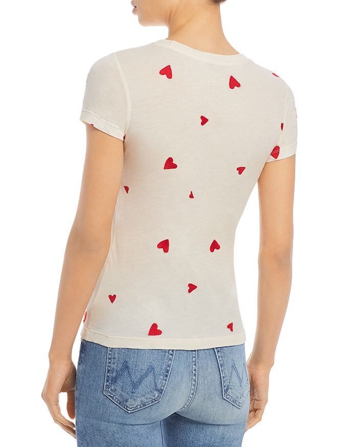 MONROW T-shirts EMBROIDERED HEARTS TEE